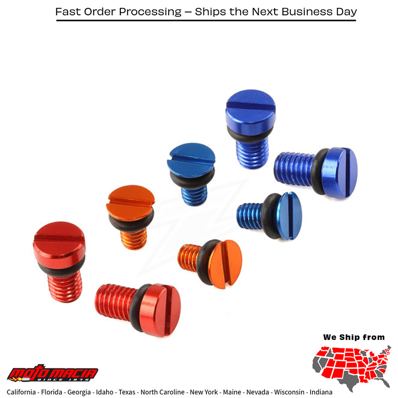 FF AIR VALVE CAP SCREW KYB SHOWA 2PCS RED