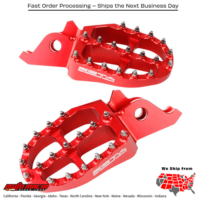 ALUMINUM FOOTPEGS RED Honda CRF1000L Africa Twin 2018-2023 Honda CRF1000LD Africa Twin DCT 2018-2019 Honda CRF1100L2 Africa Twin Adventure Sports 2020-2024 Honda CRF1100L Africa Twin 2020-2024 Honda CRF1100LD Africa Twin DCT 2020-2024 Honda