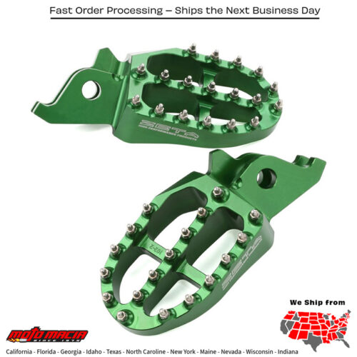 FOOTPEGS ALUMINUM GREEN Kawasaki KX250F 2009-2021 Kawasaki KX450F 2009-2021