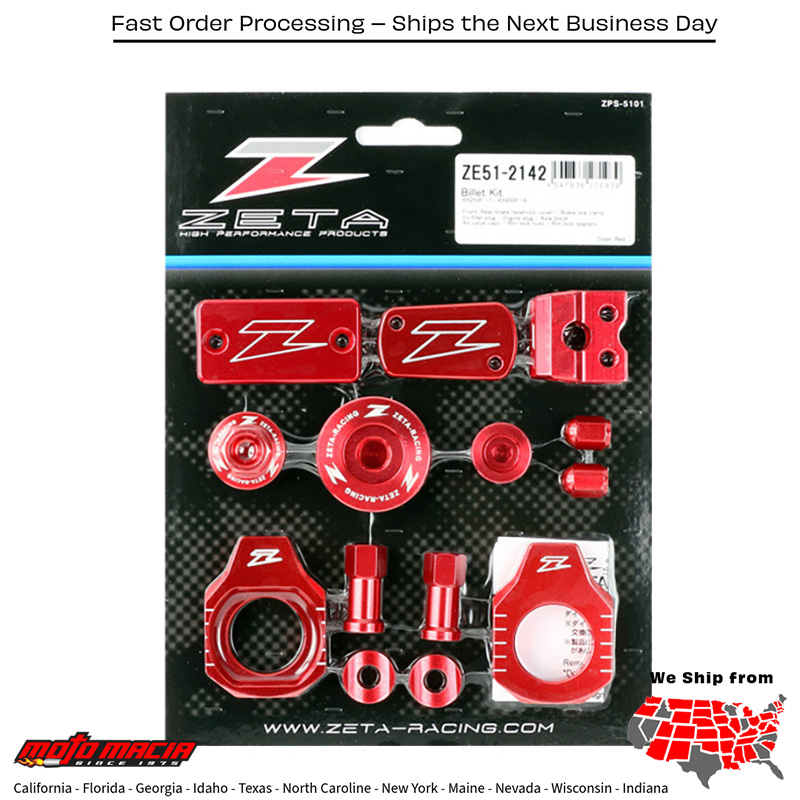 BILLET KIT ASAKI RED Kawasaki KX250F 2017-2019 Kawasaki KX450F 2016-2019