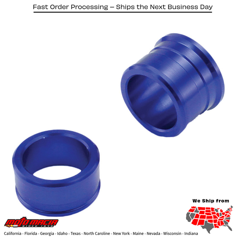WHEEL SPACERS FRONT BLUE Yamaha YZ125 2008-2019 Yamaha YZ250 2008-2019 Yamaha YZ250F 2007-2019 Yamaha YZ450F 2008-2013 Yamaha YZ250X 2019-2019