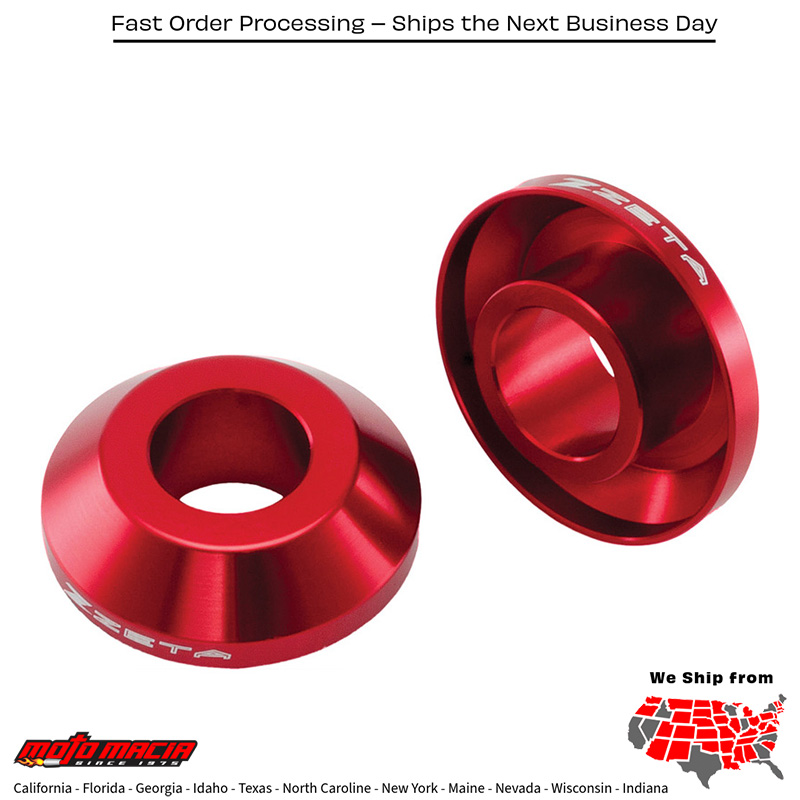 FAST REAR WHEEL SPACERS RED Kawasaki KX250F 2004-2019 Kawasaki KX450F 2006-2019 Kawasaki KX250 2003-2007 Kawasaki KX125 2003-2005