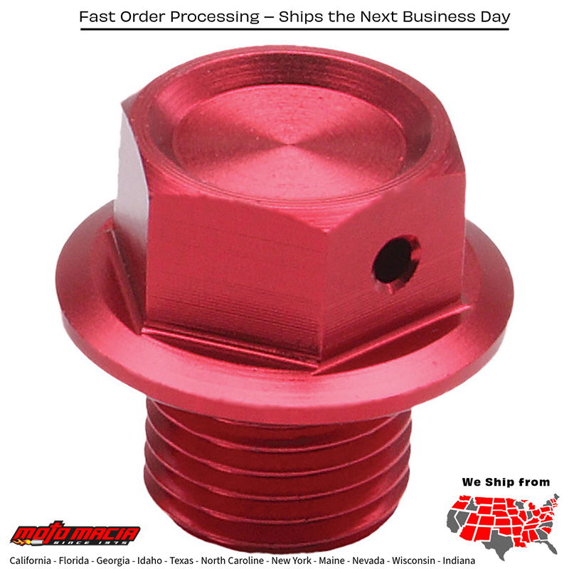 MAGNETIC DRAIN PLUG RED Kawasaki KX450F 2006-2015 Kawasaki KLX450R 2008-2009