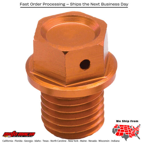 MAGNETIC DRAIN PLUG ORANGE Husqvarna FE 350S 2015-2023 Husqvarna FE 501S 2015-2023 KTM 250 SX-F Factory Edition 2015-2018 KTM Freeride 250R 4-Stroke 2015-2017 KTM 150 XC-W 2017-2019 Husqvarna TX 300 2017-2019 Husqvarna FX 350 2017-2017 Husq