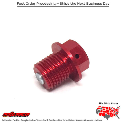 MAGNETIC DRAIN PLUG M14X14-P1.5 RED Yamaha MT-07 2018-2022 Yamaha YZF-R7 2022-2022 Yamaha XSR900 2016-2021 Honda CB1100 2013-2014 Honda CB1100A DLX 2013-2014 Yamaha VMX1700 V-Max 2009-2020 Yamaha YZF-R6 1999-2020 Yamaha VMX1200 V-Max 1990-2