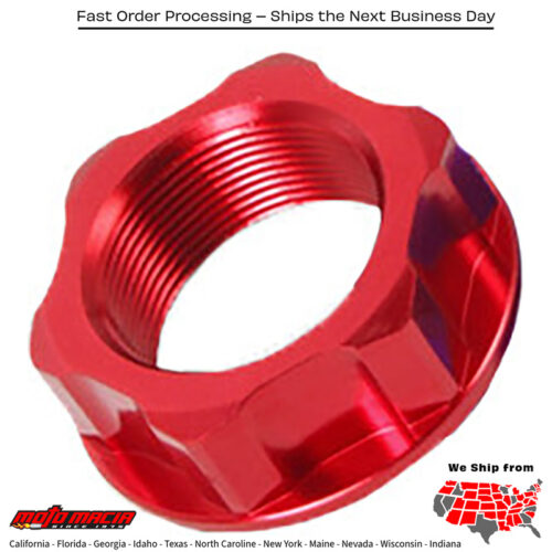 STEERING STEM NUT & BOLT RED M24X32-P1.5 H10 Kawasaki KX250F 2004-2019 Kawasaki KX450F 2006-2019 Kawasaki KLX450R 2008-2009 Kawasaki KX250 2004-2007 Kawasaki KX125 2004-2005 Suzuki RM-Z250 2004-2006 Suzuki DR-Z400S 2000-2019 Suzuki DR-Z400S