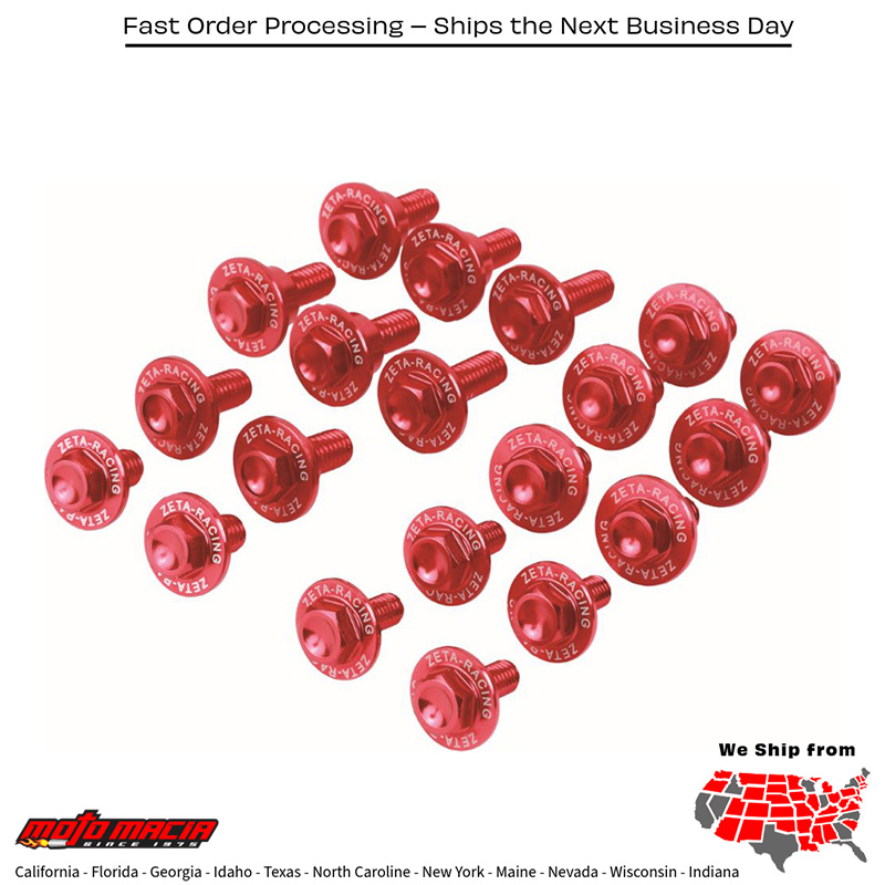 ALUMINUM BOLT KIT RED Honda CRF450RX 2017-2019 Honda CRF450R 2017-2019 Honda CRF450X 2019-2019 Honda CRF450R W.E. 2019-2019 Honda CRF450L 2019-2020 Honda CRF450RL 2021-2023