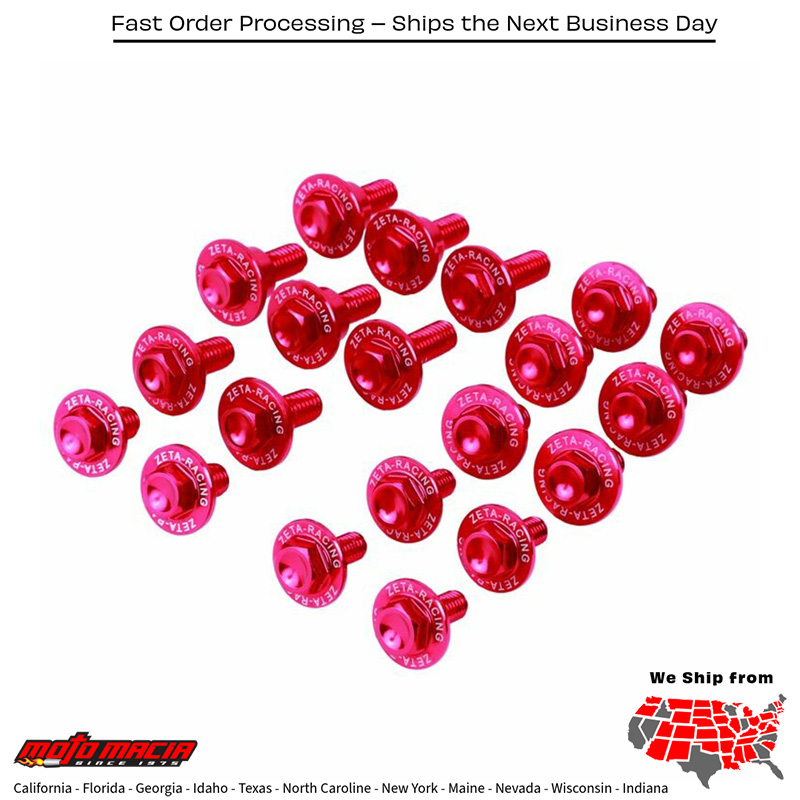 ALUMINUM BOLT KIT RED Honda CRF450R 2021-2023 Honda CRF450RX 2021-2023 Honda CRF450R W.E. 2021-2023 Honda CRF250R 2022-2023