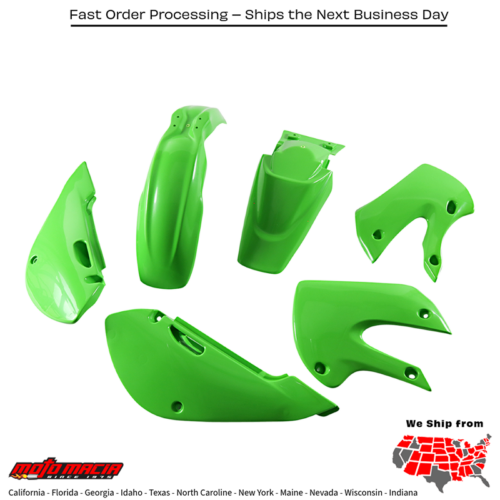 Plastic Kit Green Kawasaki KLX110 2002-2009