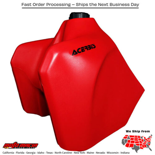 Fuel Tank 5.8 Gal Red W/Black Cap Honda Xr250r 1996-2004 Xr400r 1996-2004