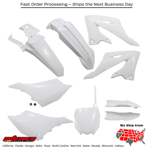 Full Plastic Kit Yamaha White Yz125x 2022-2026 Yz125 2022-2026