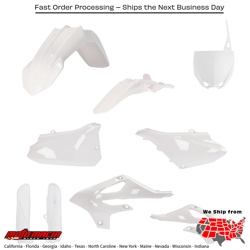 Full Plastic Kit Yamaha White Yz85 2022-2026