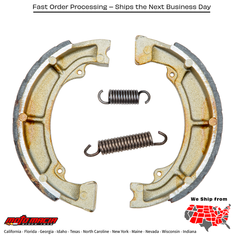 Brake Shoes 704g Grooved Kawasaki Kl250 1980-1984 Ke 125 1976-1983