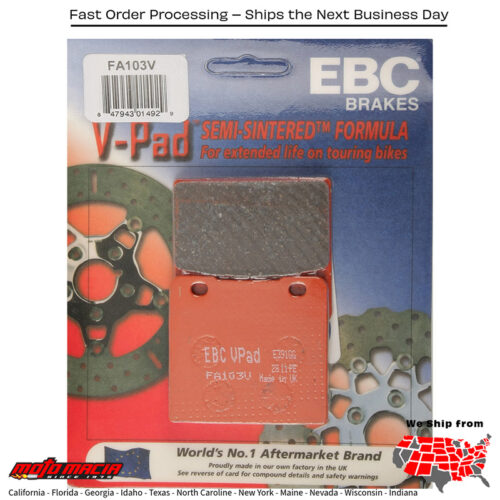 Brake Pads Fa103v Semi-Sintered V Series Suzuki Gsx-R750 1986-1987