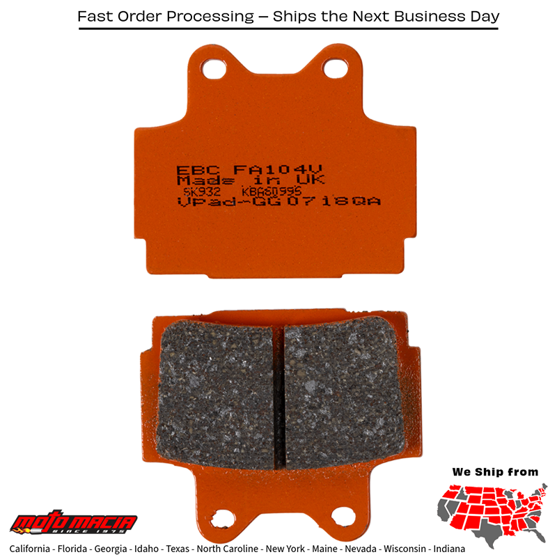 Brake Pads Fa104 Organic Yamaha Xj600s Diversion/Seca Ii 1992-1998 - Image 2