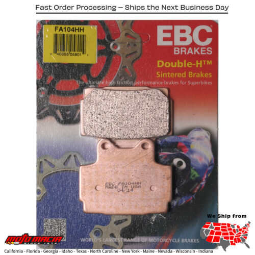 Brake Pads Fa104hh Double-H Sintered Yamaha Xj600s Diversion/Seca Ii 1992-1