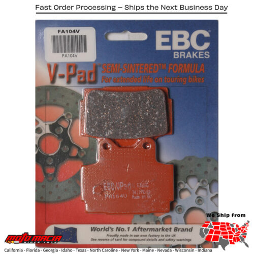 Brake Pads Fa104v Semi-Sintered V Series Yamaha Xj600s Diversion/Seca Ii