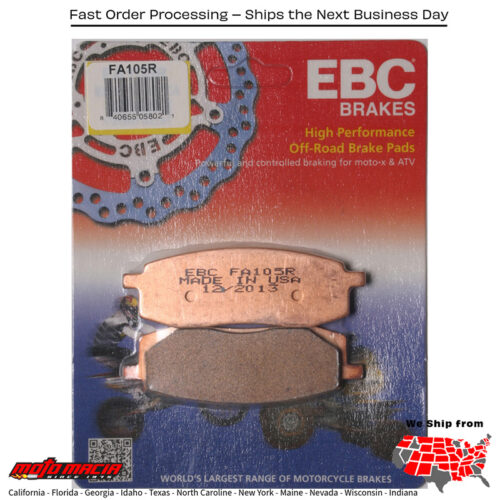 Brake Pads Fa105r Sintered R Series Yamaha Yz490 1985-1989 Tt350 198