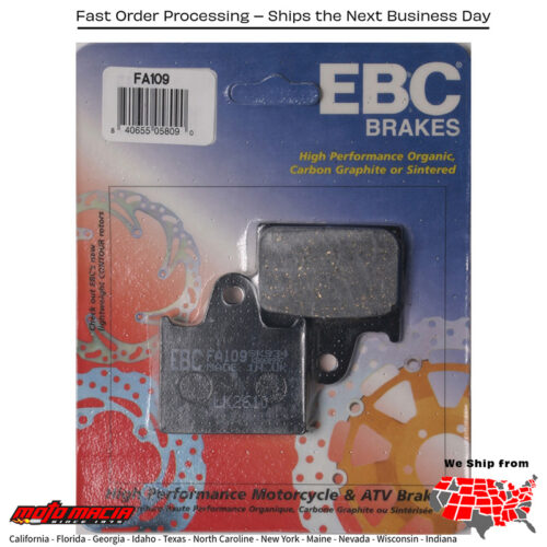 Brake Pads Fa109 Organic Honda Vf1000r Interceptor 1985-1986