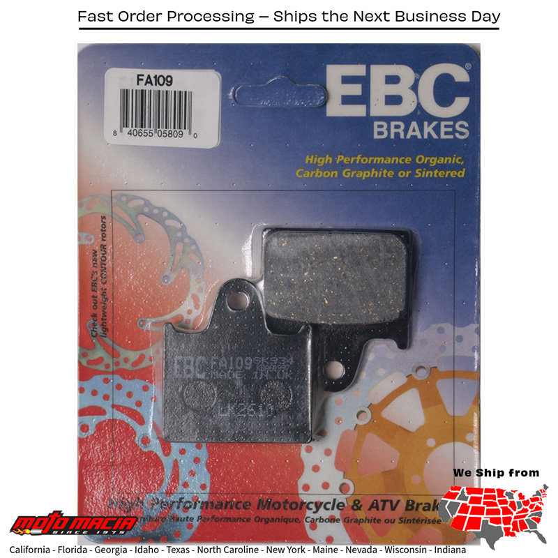 Brake Pads Fa109 Organic Honda Vf1000r Interceptor 1985-1986