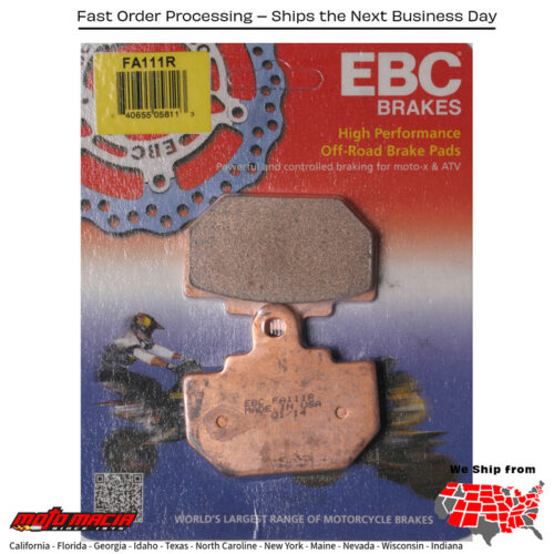 Brake Pads Fa111r Sintered R Series Honda Fl400r Pilot 1989-1990 Fl35