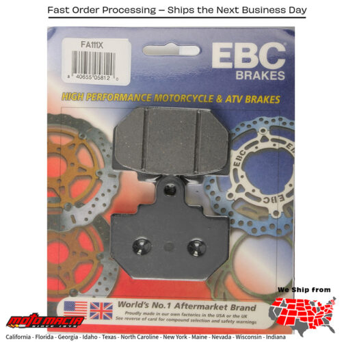 Brake Pads Fa111x Carbon X Series for Honda Fl400r Pilot 1989-1990 and Fl350r