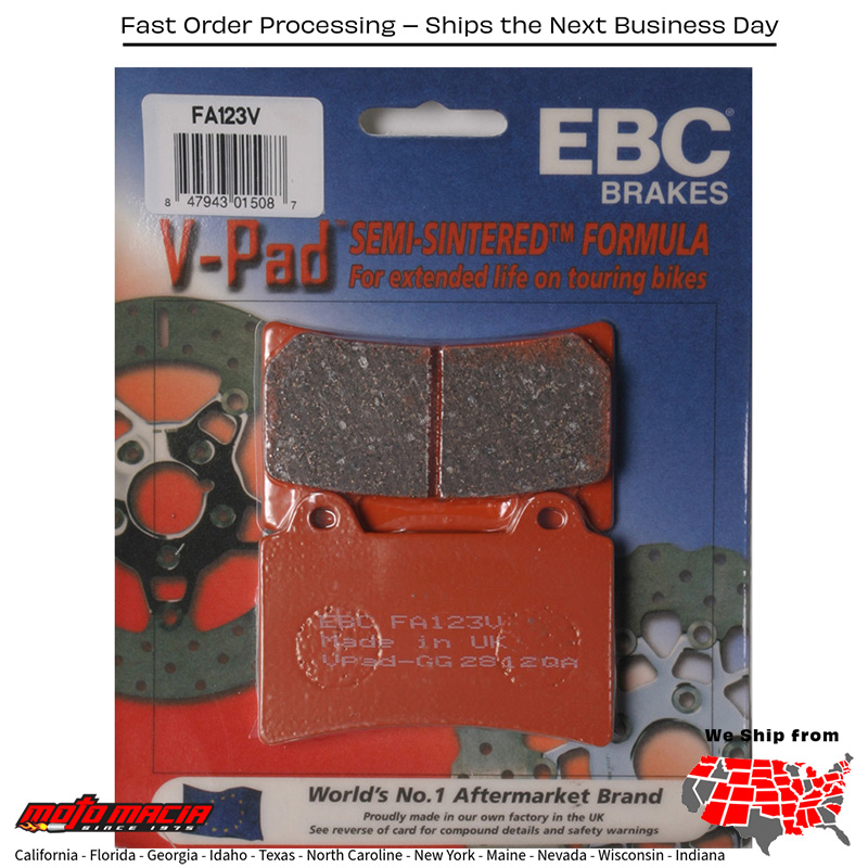 Brake Pads V-Series Yamaha Xvz1300ctm Royal Star Midnight Tour Deluxe 2006- more