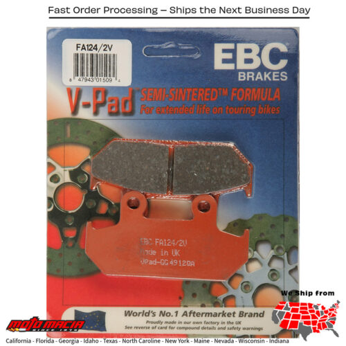 Brake Pads V-Series Honda Vt600c Shadow Vlx 1988-1993 Vt600cd Shadow