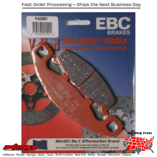 Brake Pads V-Series Kawasaki Ex250f Ninja 250r 1988-2007 Ex500 Ninja