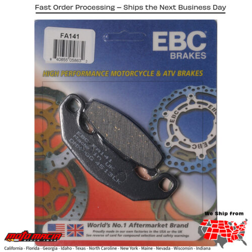 Brake Pads Kawasaki Ex250f Ninja 250r 1988-2007 Zr550 Zephyr 1990-1992