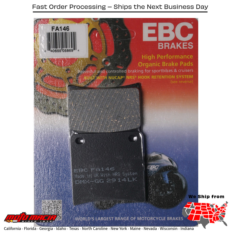 Brake Pads Suzuki Vx800 1990-1993 Gv1400 Cavalcade 1986-1988 more