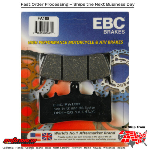 Brake Pads Kawasaki Zx600 Ninja Zx-6r 1998-2002 Vn1600a Vulcan 160
