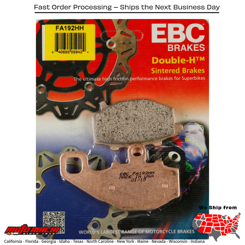 Brake Pads Kawasaki Ex650 Ninja 650 Abs 2013-2016 Z750 2004-2004 K