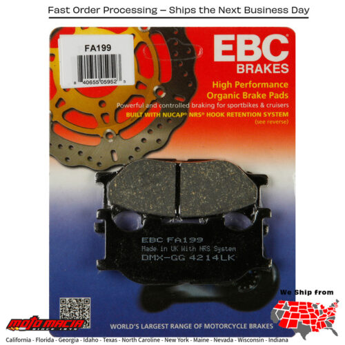 Brake Pads Yamaha Xvs13ctf V-Star 1300 Deluxe 2013-2013 Fzs600 Fz6r