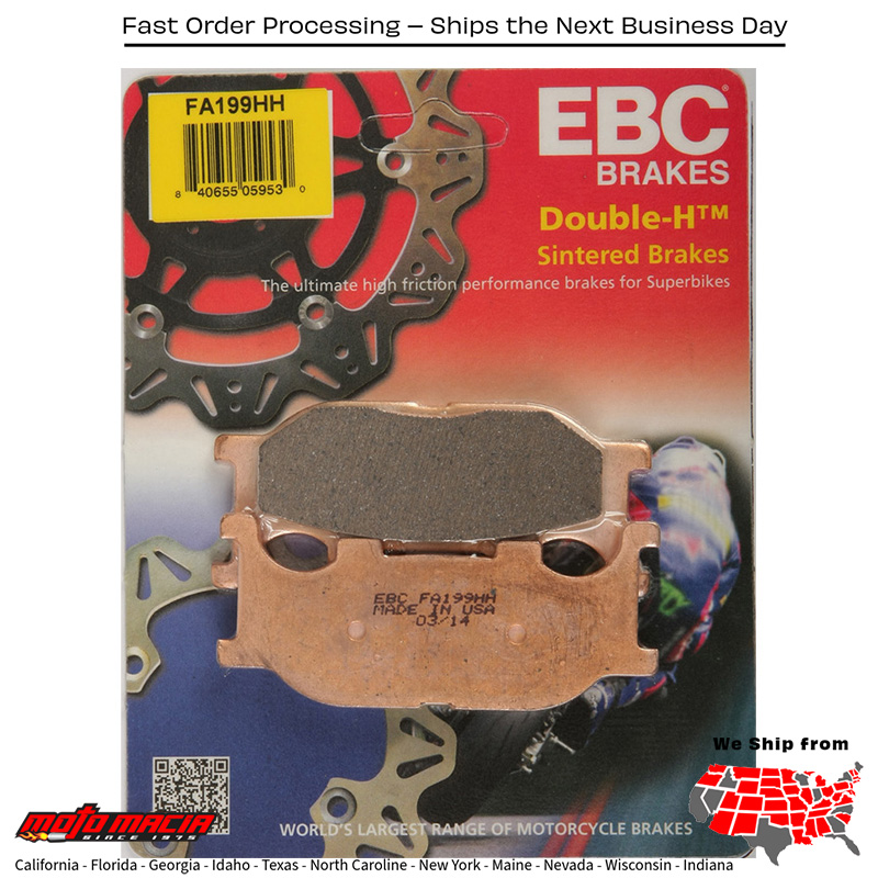 Brake Pads Yamaha Xvs13ctf V-Star 1300 Deluxe 2013-2013 Fzs600 Fz6r