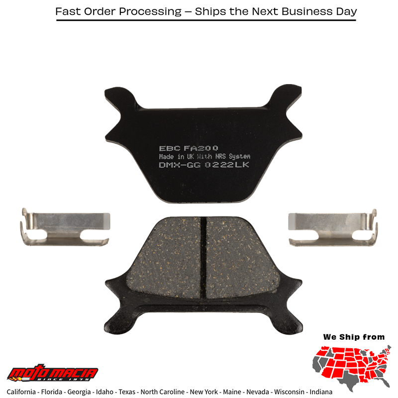 Brake Pads Fa200 Organic Harley-Davidson Xl1200s Sportster Sport 1996-1999 - Image 2
