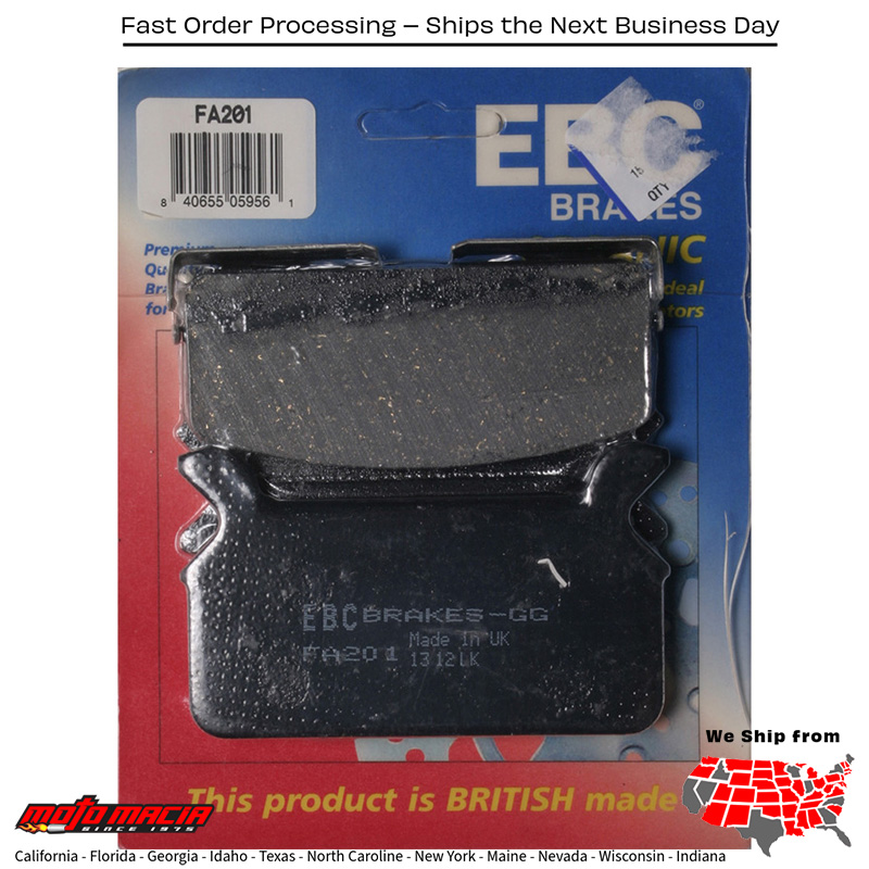 Brake Pads Fa201 Organic Harley-Davidson Flhr Road King 1994-1999