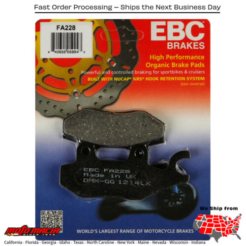 Brake Pads Honda Cmx250 Rebel 250 1996-2015 Kawasaki Klr650 2008-2014 Suzuki