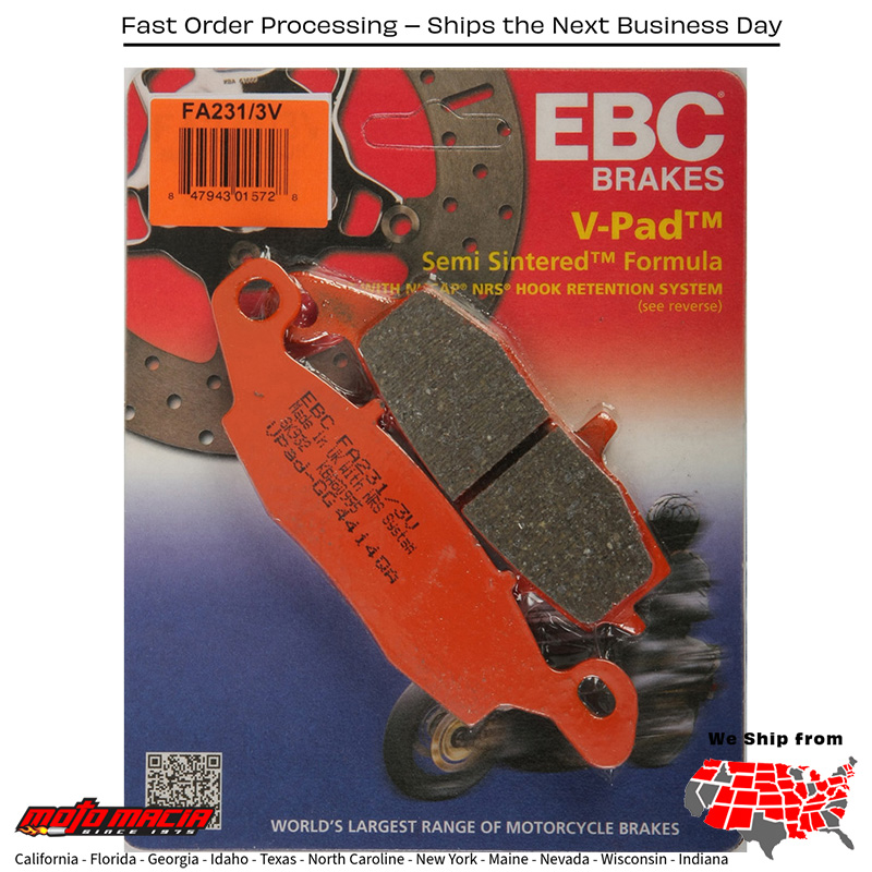 Brake Pads V-Series Kawasaki VN1600A Vulcan 1600 Classic 2003-2008