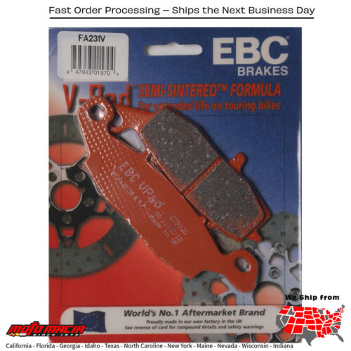 Brake Pads V-Series Kawasaki Vn1500l Vulcan Nomad Fi 2000-2004