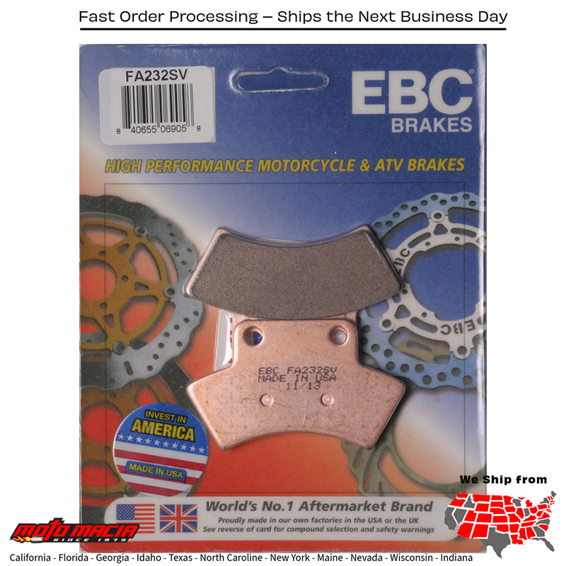 Brake Pads Polaris Big Boss 500 6x6 1998-1999 Sport 400l 1994-1998