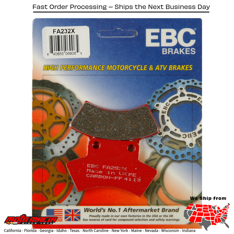 Brake Pads Polaris Big Boss 500 6x6 1998-1999 Sport 400l 1994-1998