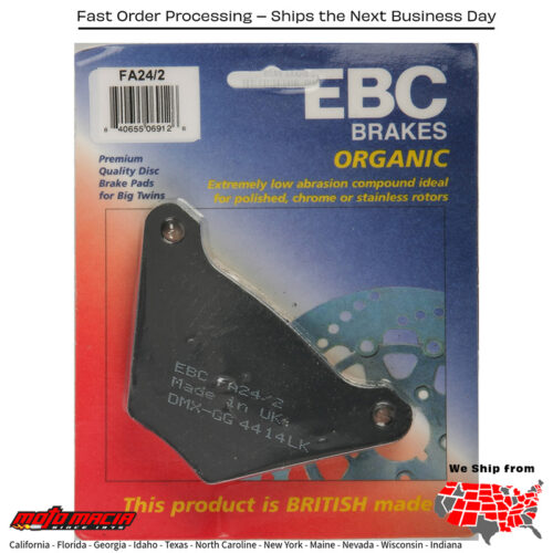 Brake Pads Fa24/2 Organic Harley Davidson Fxr Super Glide 1982-1983
