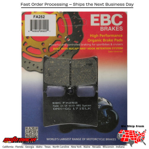 Brake Pads Yamaha Xv19c Raider 2008-2016 Xv19cs S 2008-2015