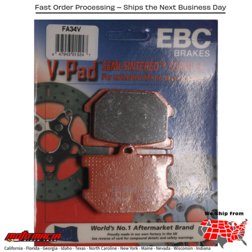 Brake Pads V-Series Yamaha Xj550r Seca 1982-1982 Xs650s Special 1978