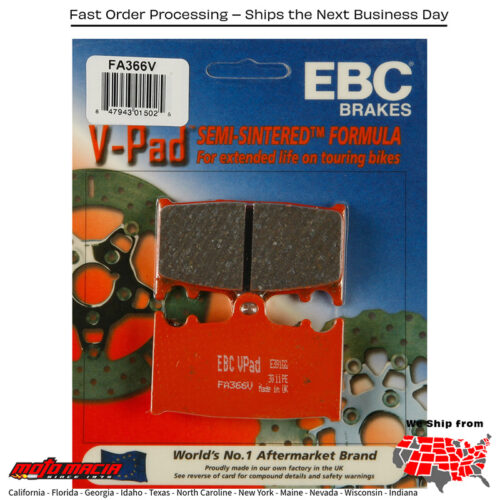 Brake Pads V-Series Suzuki Vl1500 C90 Boulevard 2005-2009 Vl1500t C9