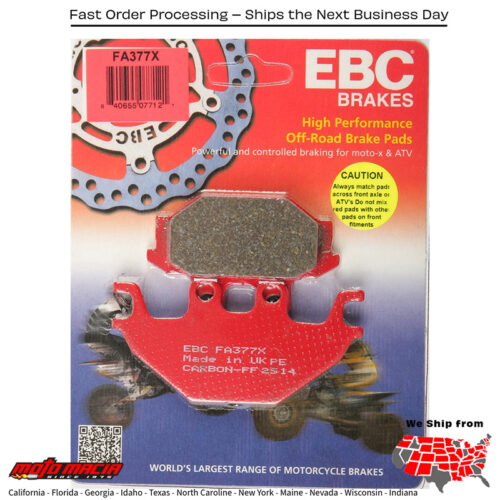 Brake Pads Fa377 Indian Roadmaster 2015-2019 Kawasaki Kaf 820 Mule Pro-Fxt