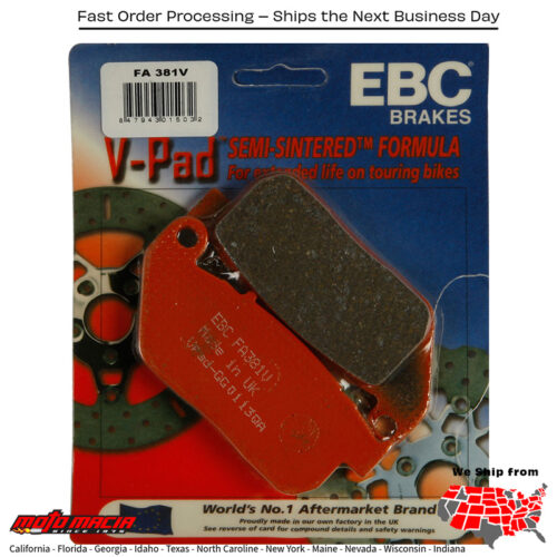 Brake Pads Fa381v V-Series Harley-Davidson Xl883n Iron 883 2009-2013 Harley