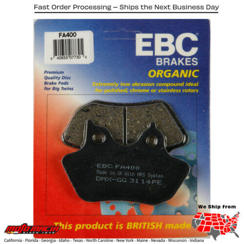 Brake Pads Fa400 Organic Harley-Davidson Flhr Road King 2000-2007