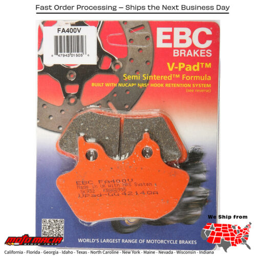 Brake Pads Fa400v V-Series Harley-Davidson Flhr Road King 2000-2007